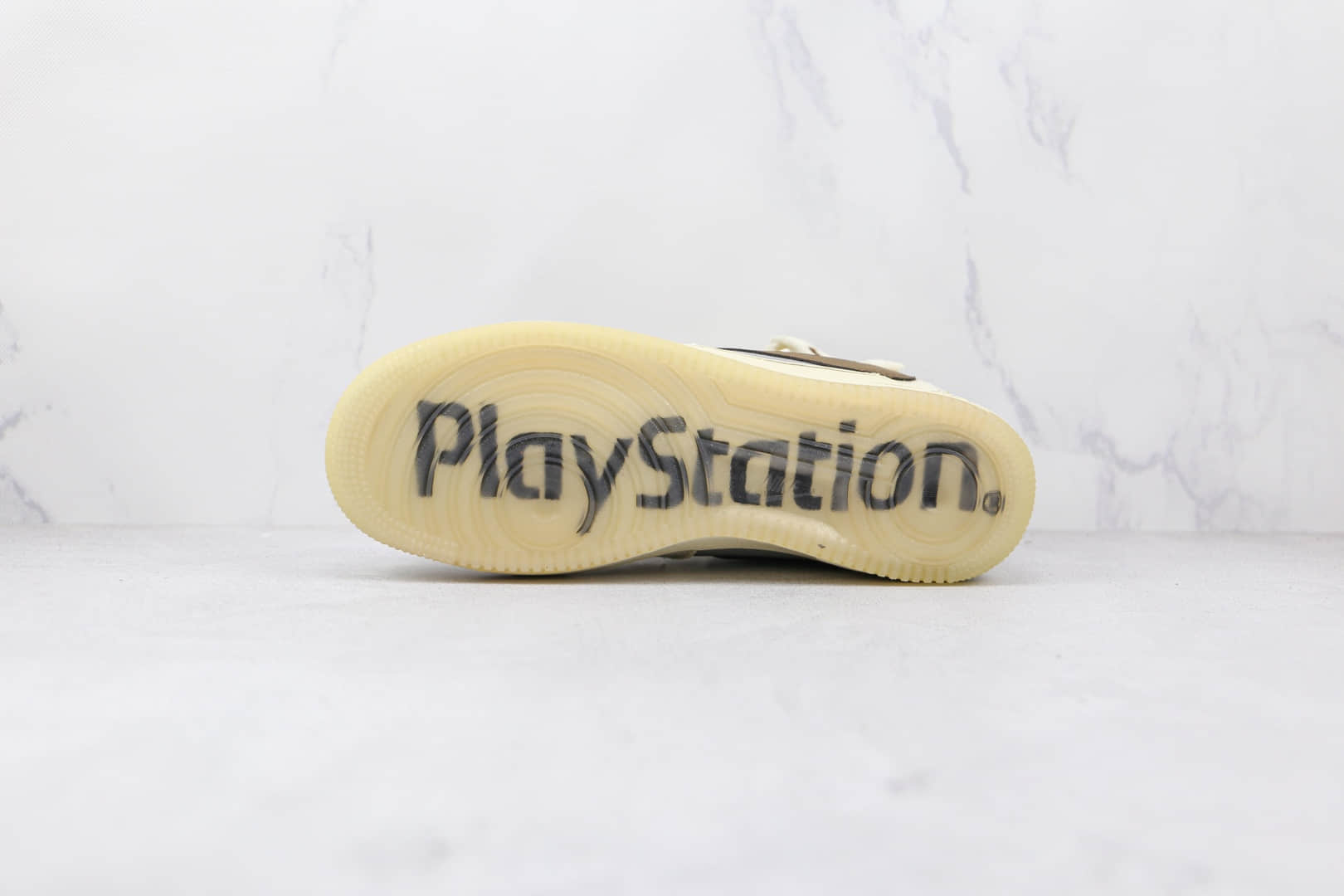耐克Nike Air Force 1 x Travis Scott x Playstation三方联名款纯原版本中帮空军一号米褐色倒勾板鞋原楦头纸板打造 货号:BQ5828-202