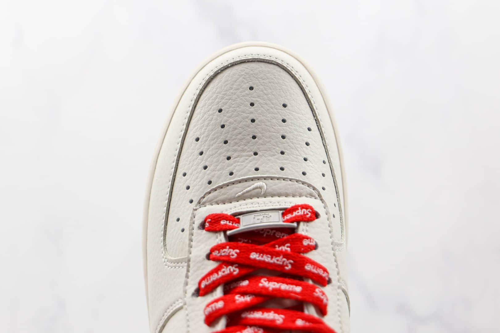 耐克Nike Air Force 1 x Supreme联名款纯原版本低帮空军一号米色板鞋内置气垫 货号:CV9225-126