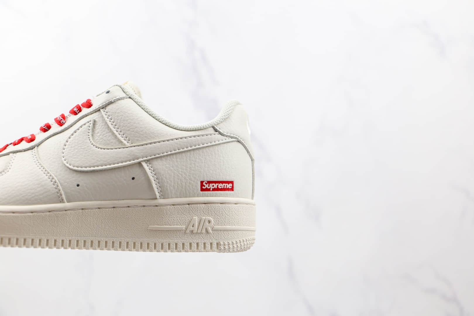 耐克Nike Air Force 1 x Supreme联名款纯原版本低帮空军一号米色板鞋内置气垫 货号:CV9225-126