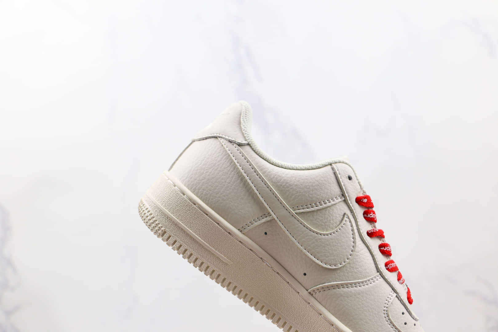 耐克Nike Air Force 1 x Supreme联名款纯原版本低帮空军一号米色板鞋内置气垫 货号:CV9225-126