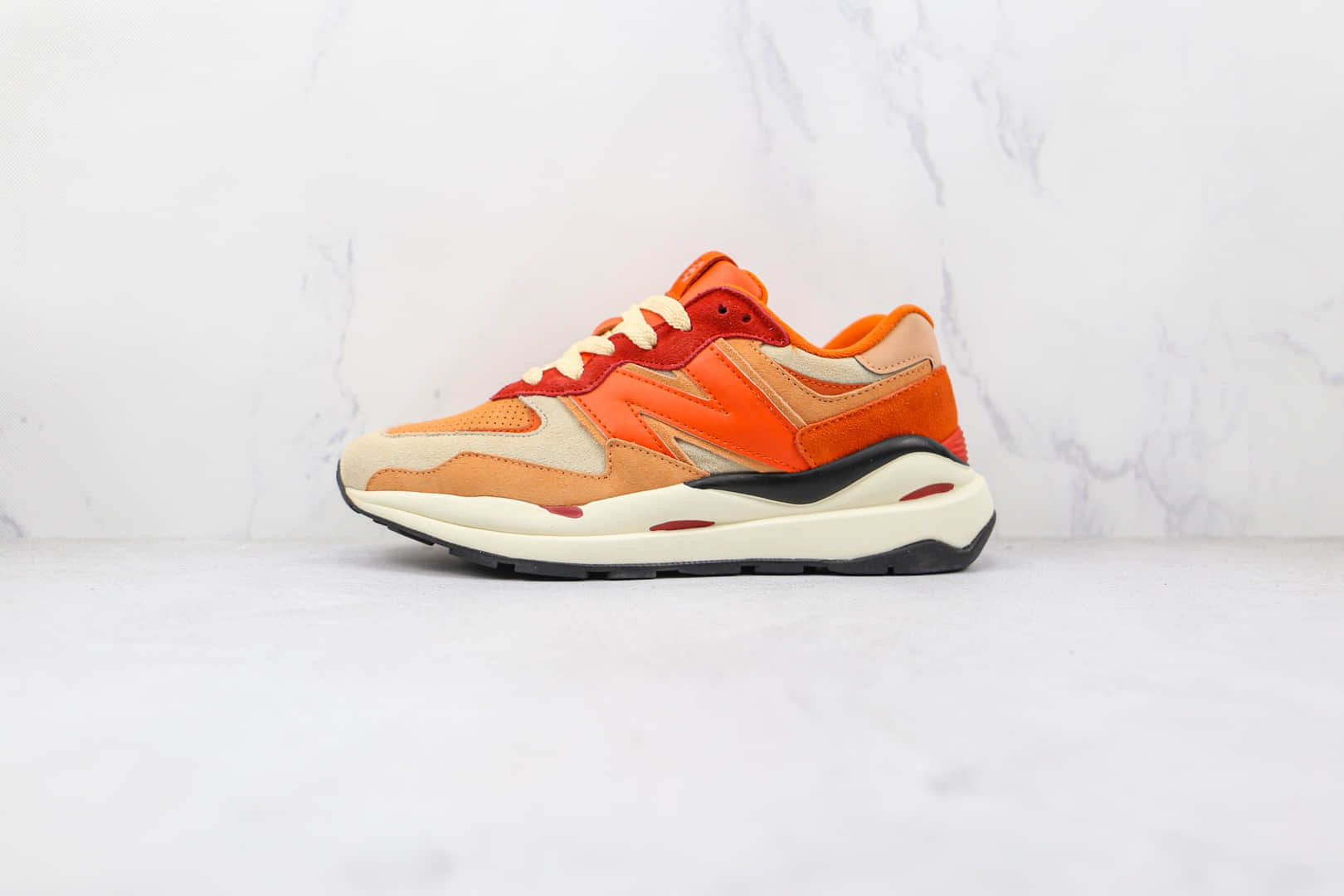 新百伦New Balance 5740纯原版本网面NB5740橘红色彩色拼接复古老爹鞋原盒原标 货号:M5740HH1