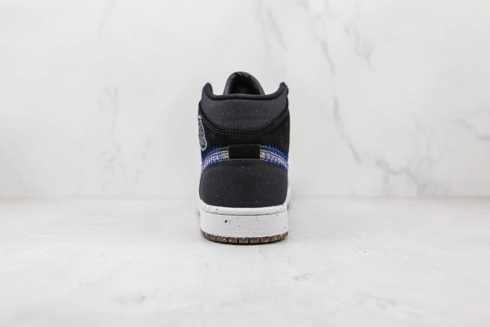 乔丹Air Jordan 1 Mid Crater纯原版本中帮AJ1再生材料黑色篮球鞋原楦头纸板打造 货号:DM3529-001