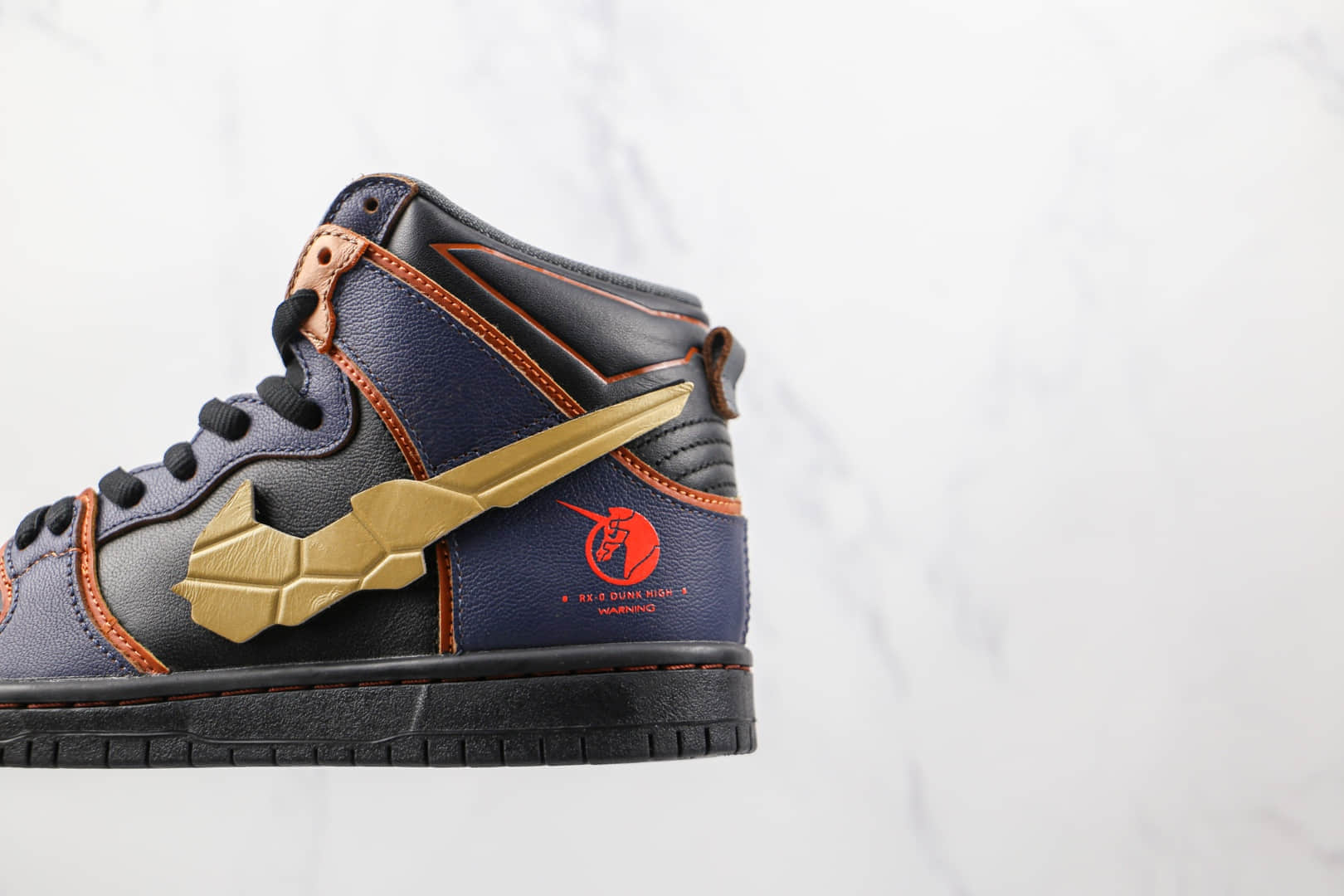 耐克Nike SB Dunk High Pro纯原版本高帮SB DUNK高达联名款黑蓝色换钩板鞋原楦头纸板打造 货号:DH7717-400