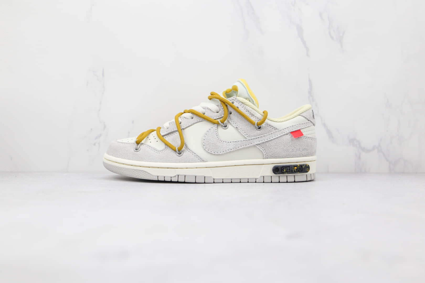 耐克Nike Dunk Low 50 x Off-White联名款纯原版本麂皮绒面灰白黄色板鞋原鞋开模一比一打造 货号:DJ0950-105