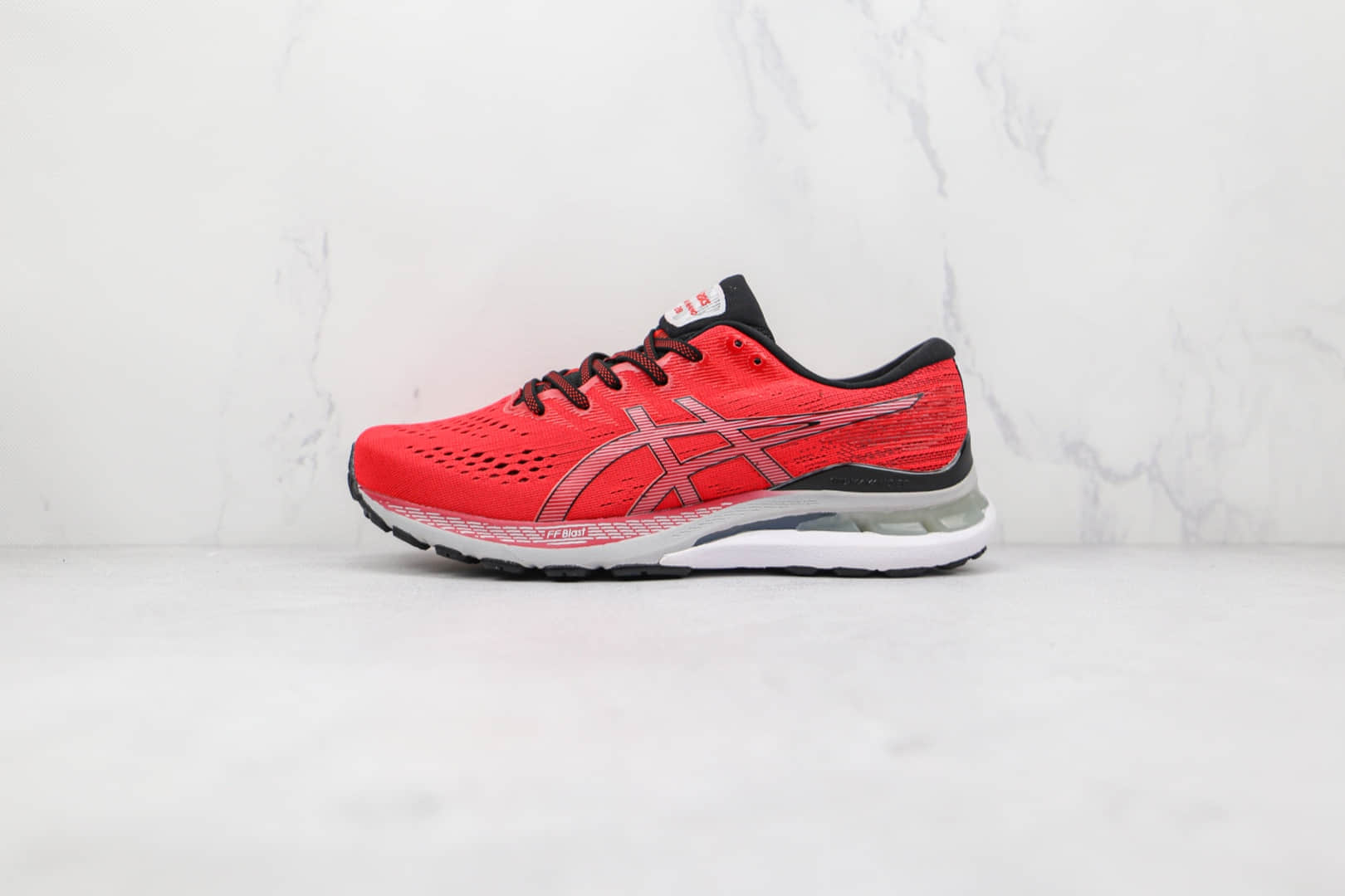 亚瑟士ASICS GEL-KAYANO 28纯原版本黑红色K28缓震慢跑鞋原盒原标 货号:1011B189-600