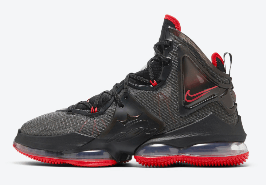 詹姆斯最新战靴!全新黑红 LeBron 19官图释出! 货号:DC9340-001