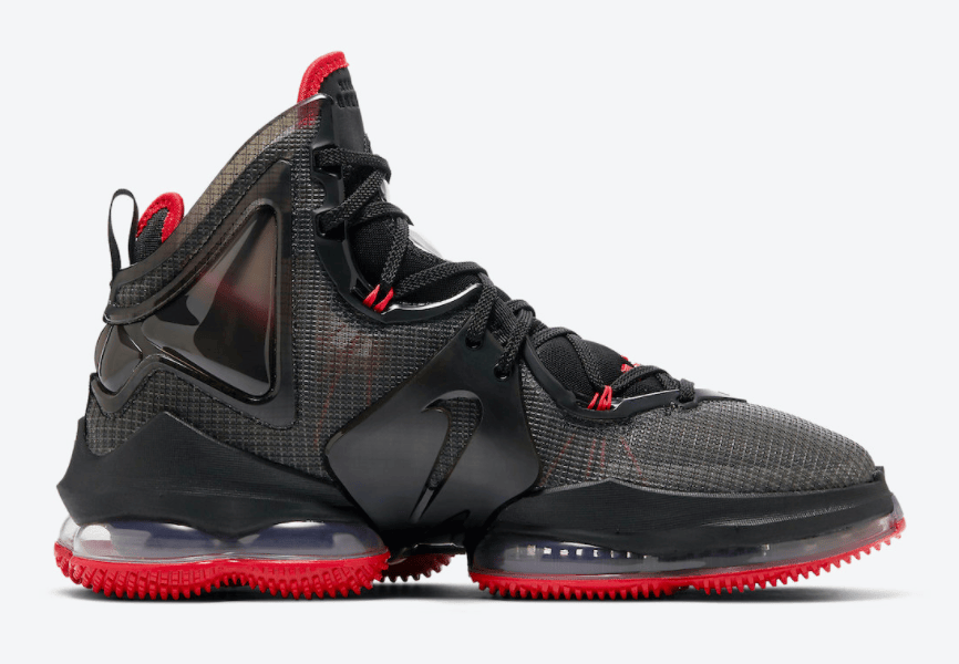 詹姆斯最新战靴!全新黑红 LeBron 19官图释出! 货号:DC9340-001