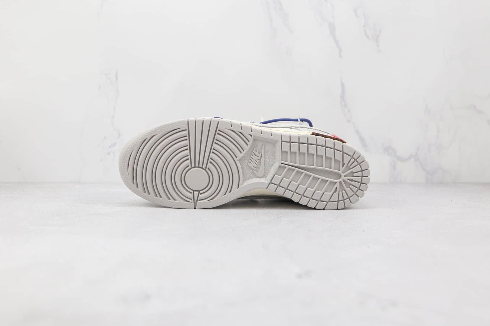 耐克Nike Dunk Low 50 x Off-White联名款纯原版本低帮DUNK麂皮灰白蓝色棕标板鞋原盒原标 货号:DJ0950-112