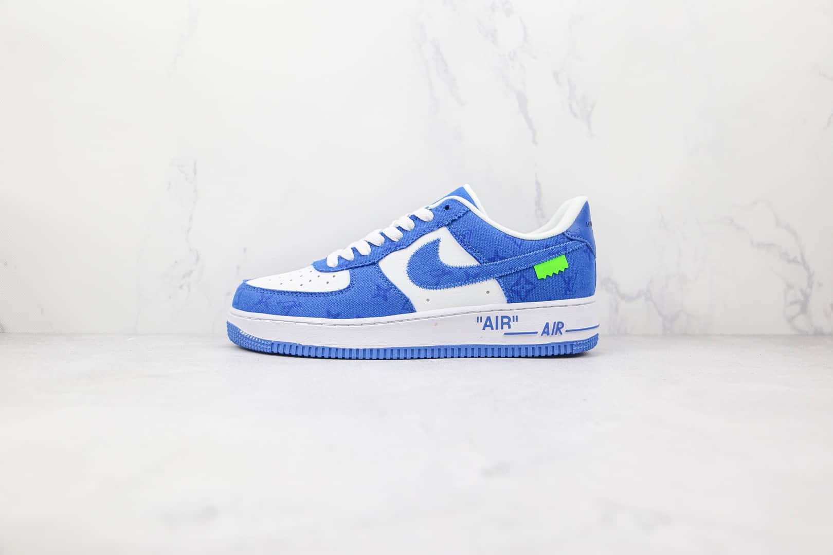 耐克Louis Vuitton x Nike Air Force 1 Low公司级版本路易威登联名空军一号LV板鞋白蓝色内置气垫 货号:LA2314-103