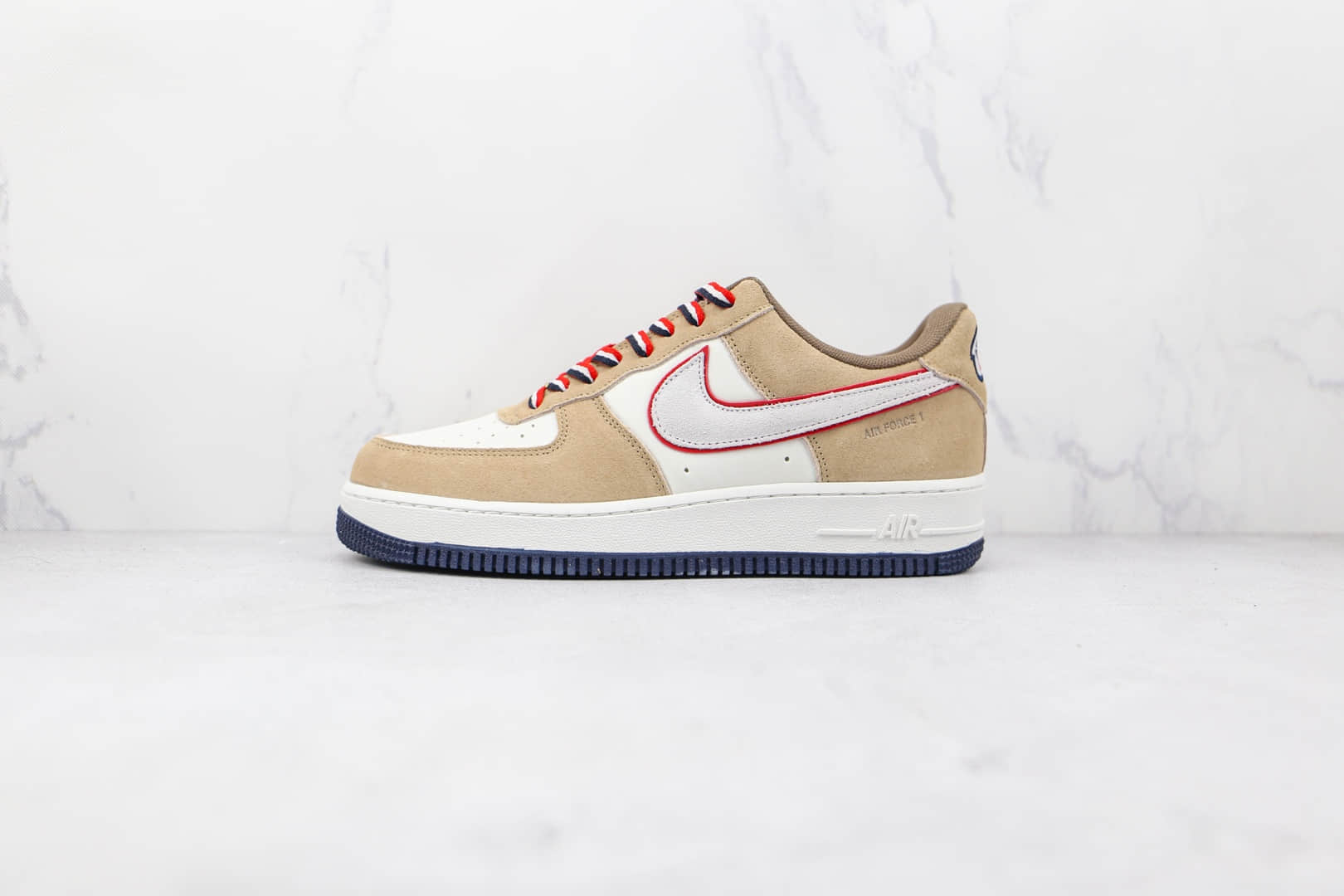 耐克Nike Air Force 1 Athletic Club纯原版本低帮空军一号西班牙毕尔巴鄂竞技俱乐部联名款米黄色红边板鞋原盒原标 货号:DQ5079-111