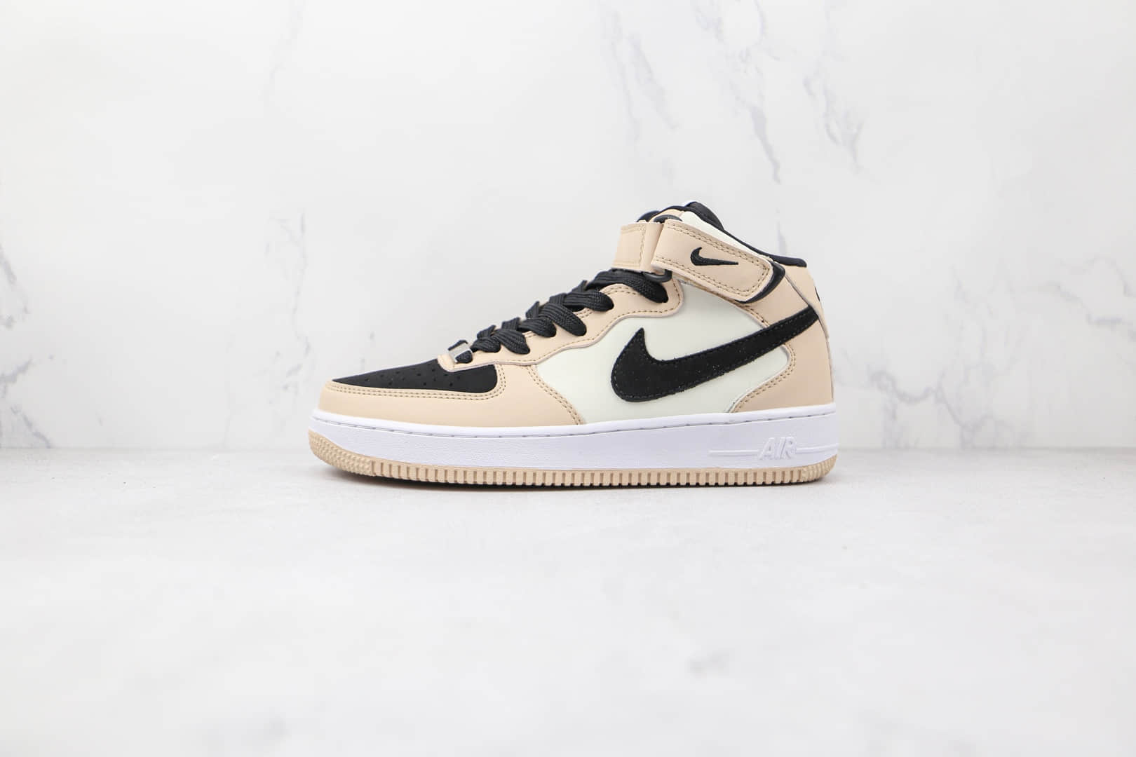 耐克Nike Air Force 1 07纯原版本中帮空军一号奶茶色板鞋内置气垫 货号:HD2523-156