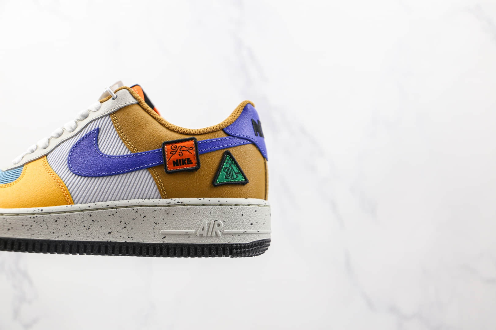 耐克Nike Air Force 1 Low ACG纯原版本低帮空军一号马赛克黄棕蓝色彩色拼接板鞋内置气垫 货号:DO4657-740