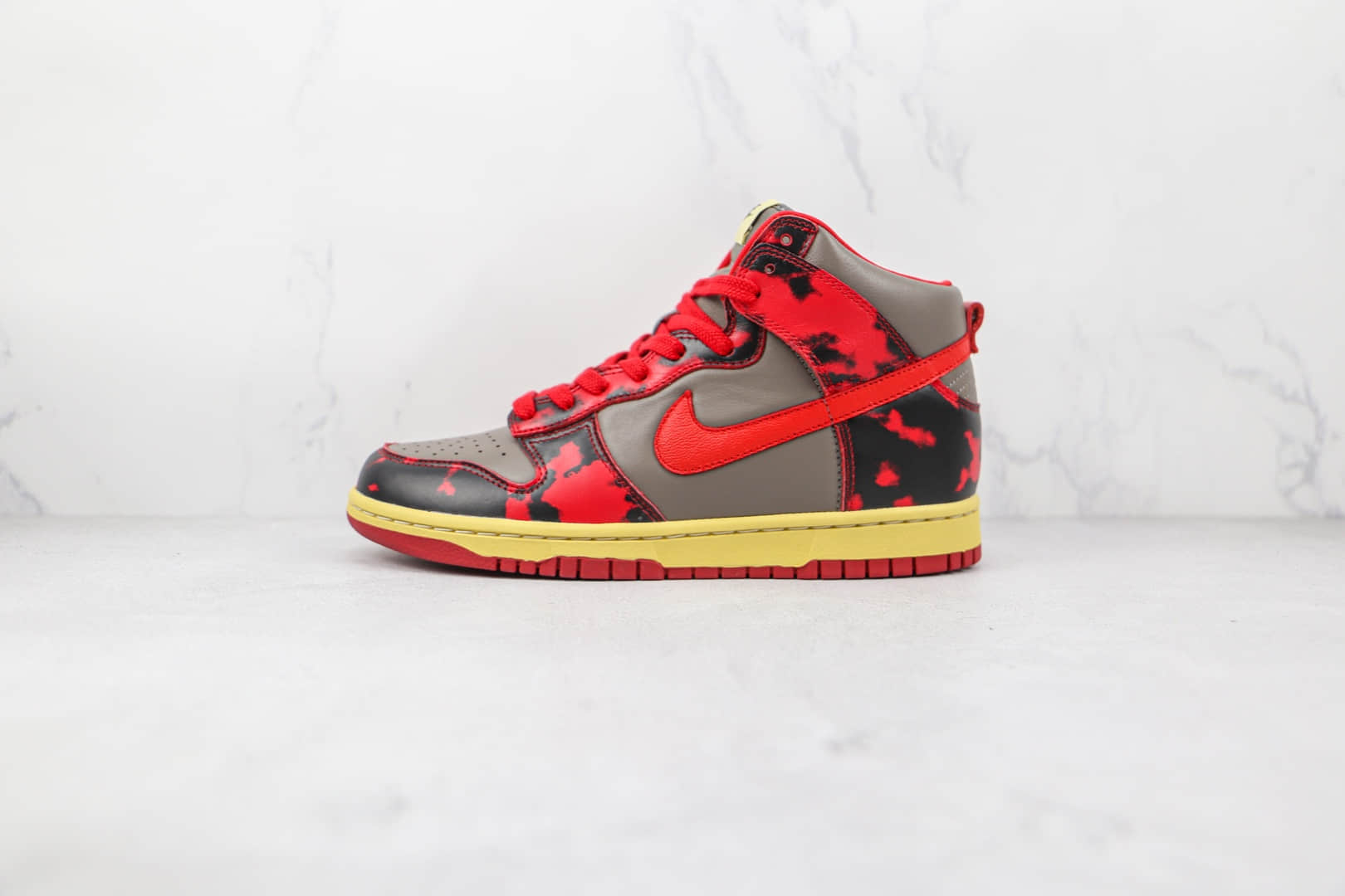 耐克Nike Dunk High 1985纯原版本高帮DUNK黑红色酸洗扎染柠檬滴板鞋原楦头纸板打造 货号:DD9404-600