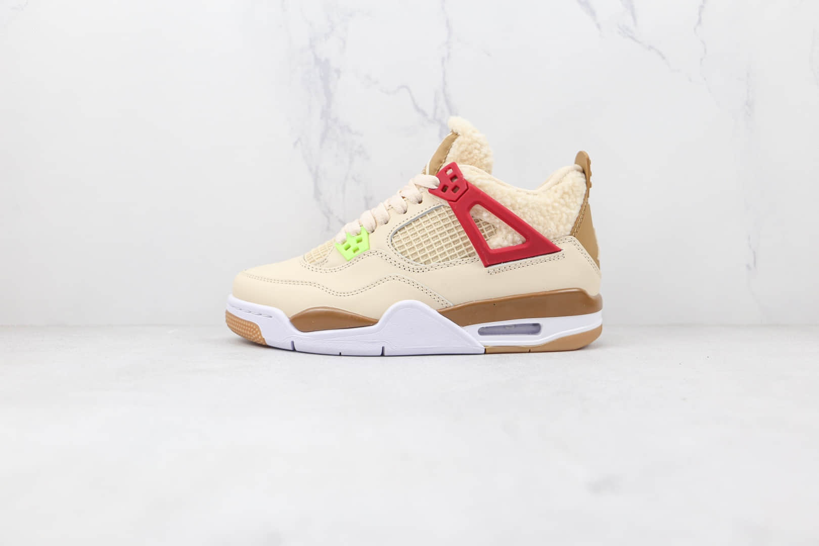 乔丹Air Jordan 4 GS Where The Wild Things Are纯原版本卡其色羊绒鸳鸯AJ4篮球鞋原盒原标 货号:DH0572-264