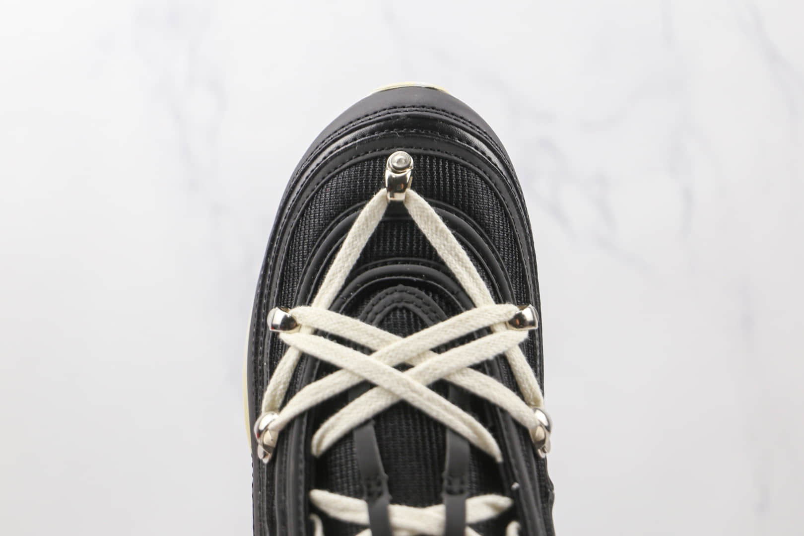 耐克Nike Air Max 97纯原版本黑白绑带Max97气垫鞋原楦头纸板打造 货号:921826-001