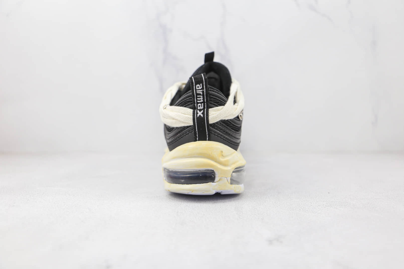 耐克Nike Air Max 97纯原版本黑白绑带Max97气垫鞋原楦头纸板打造 货号:921826-001