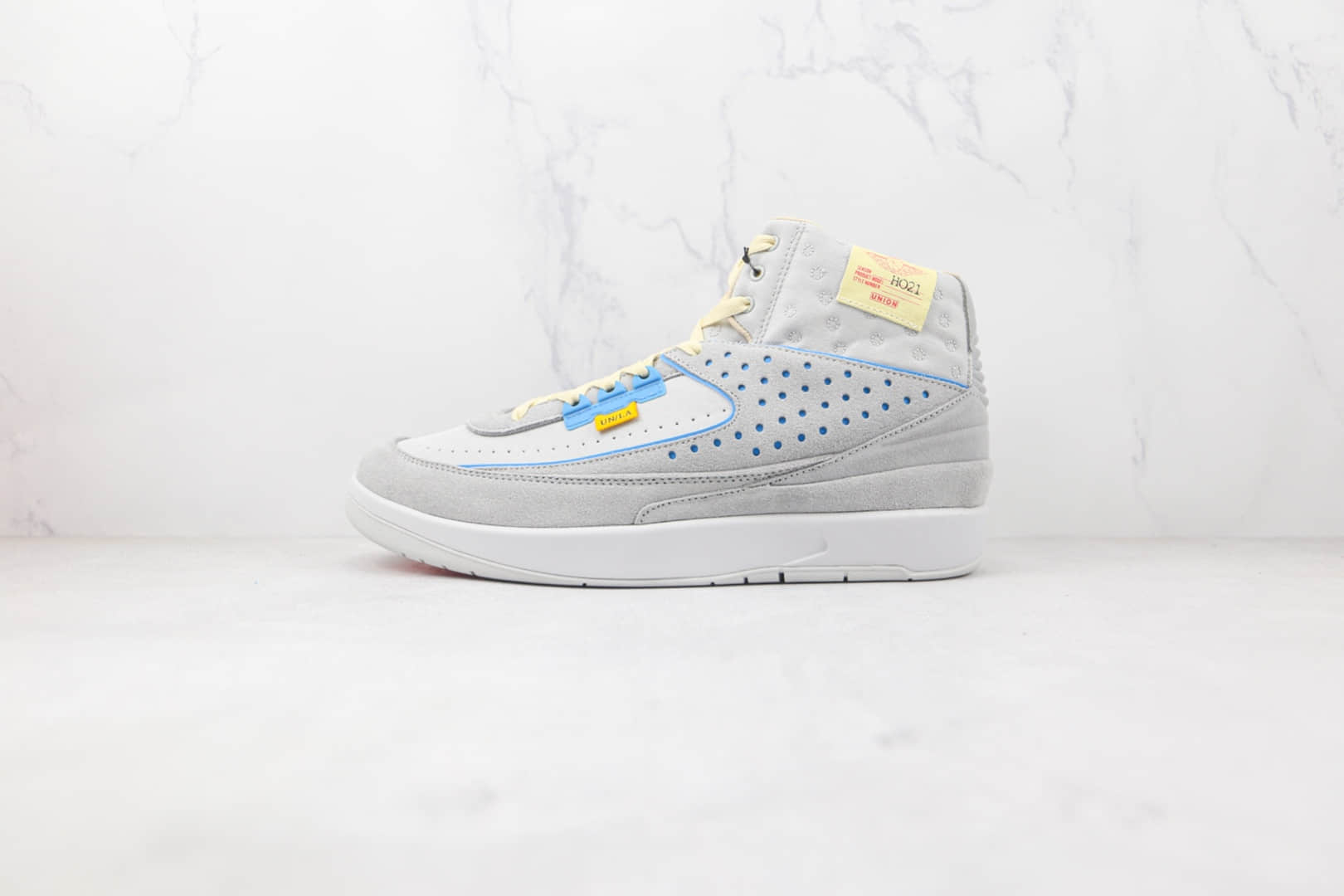 乔丹Air Jordan 2 Grey Fog x Union联名款纯原版本高帮麂皮AJ2灰蓝色篮球鞋原盒原标 货号:DN3802-001