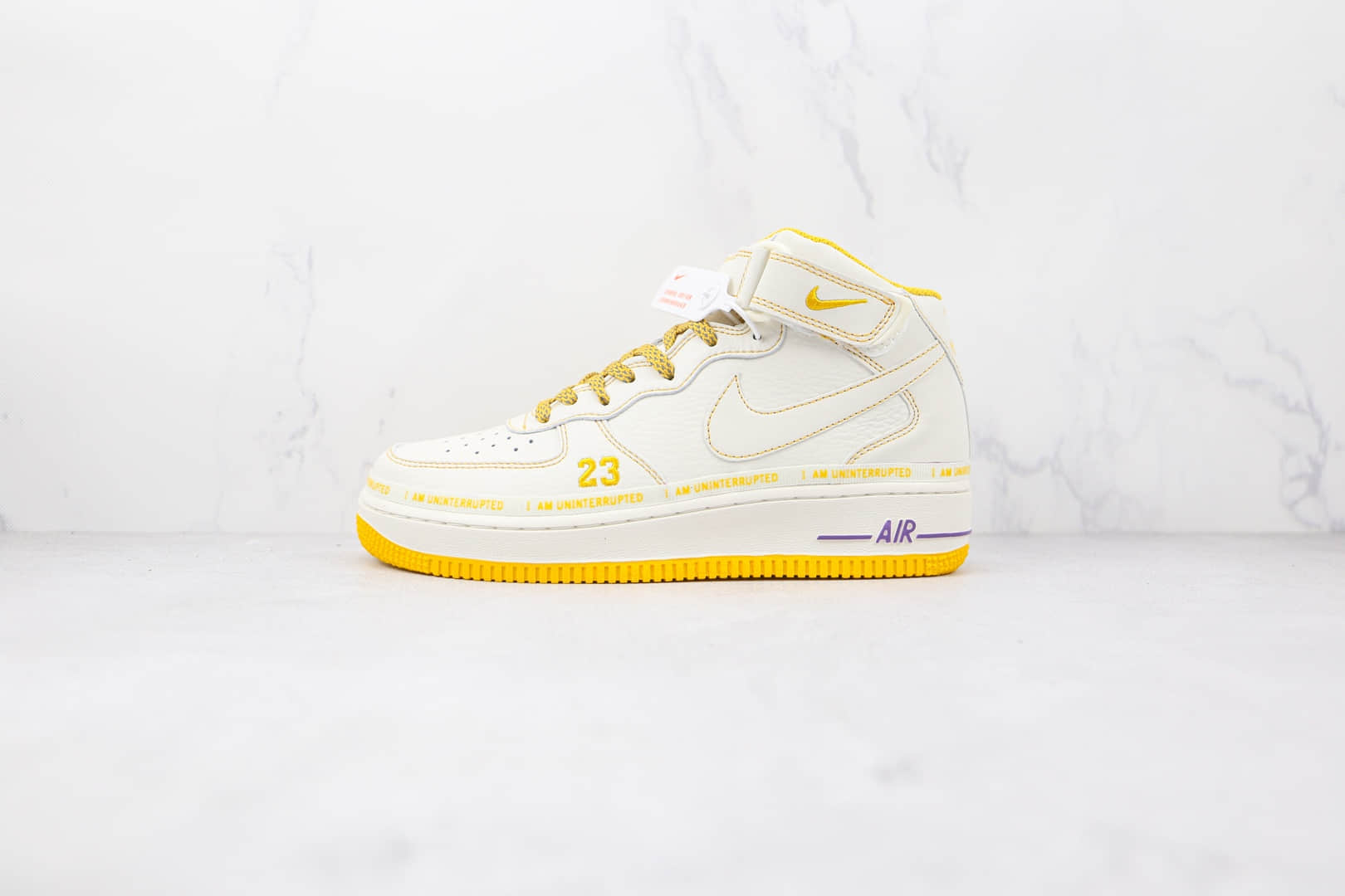 耐克Nike Air Force 1纯原版本中帮空军一号紫金湖人3M反光板鞋内置气垫 货号:DW8802-609