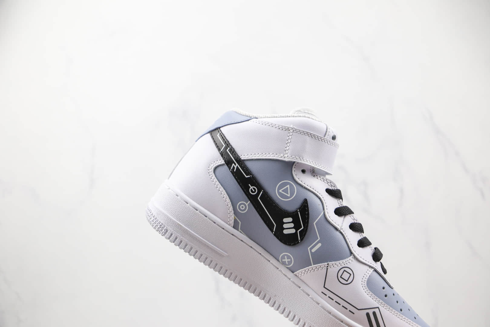 耐克Nike Air Force 1 MID 07 PS5纯原版本中帮空军一号电玩主题板鞋原档案数据开发 货号:CW2288-115