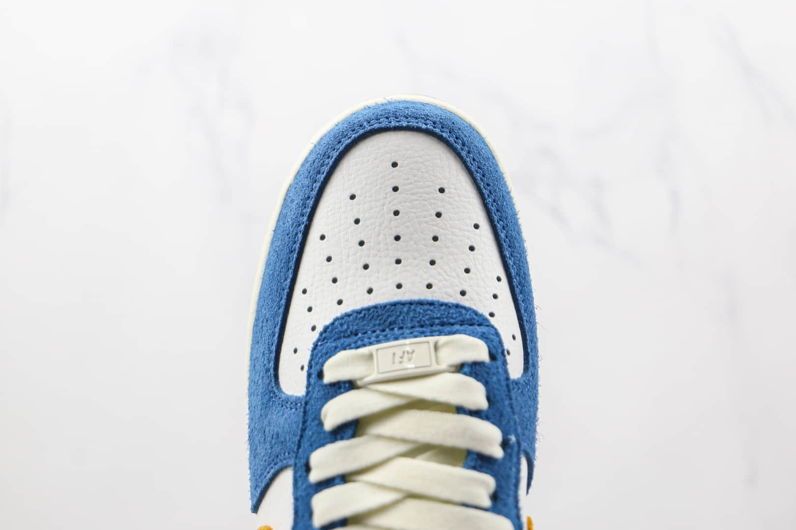 耐克Nike Air Force 1‘07纯原版本低帮空军一号麂皮蓝黄色板鞋内置气垫 货号:BQ8988-103