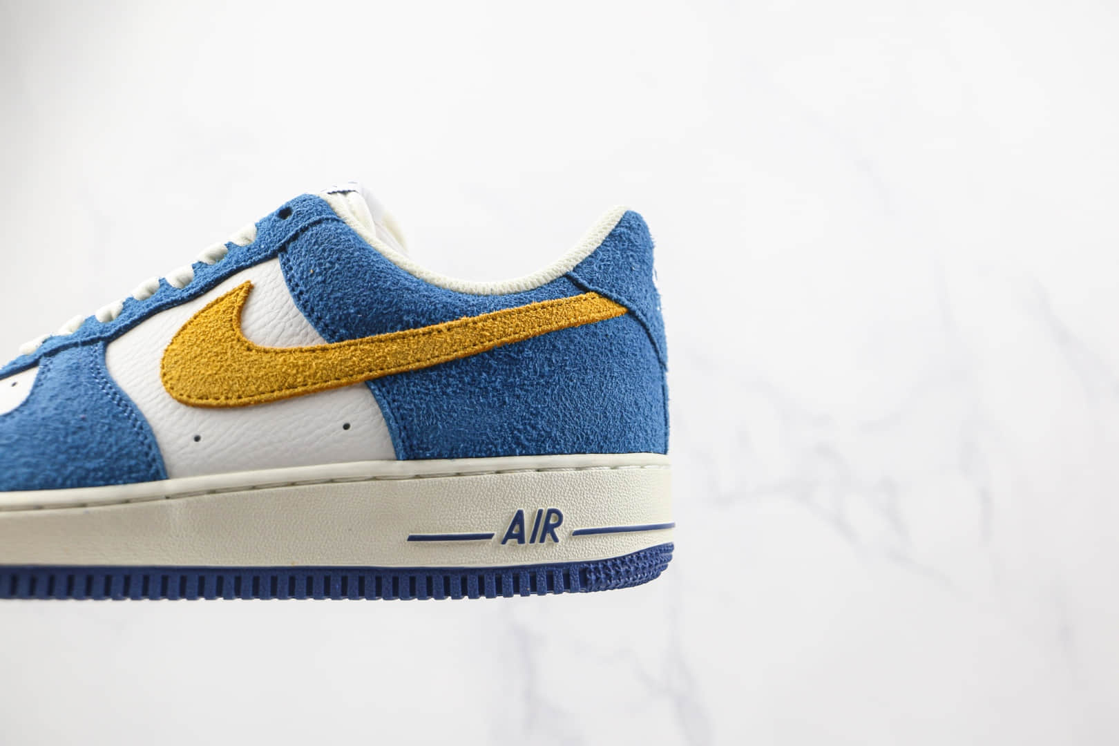 耐克Nike Air Force 1‘07纯原版本低帮空军一号麂皮蓝黄色板鞋内置气垫 货号:BQ8988-103