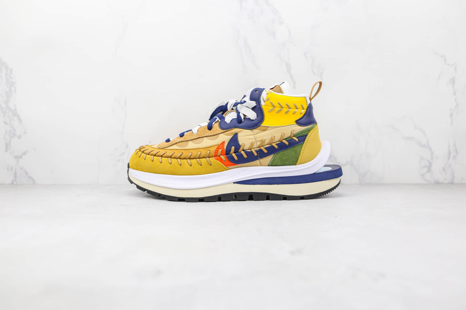 耐克Nike VaporWaffle “Black”WSD x sacai x Jean Paul Gaultier三方联名款Sacai卡其色黄蓝绿缝线老爹鞋原楦头纸板打造 货号:DH9186-200