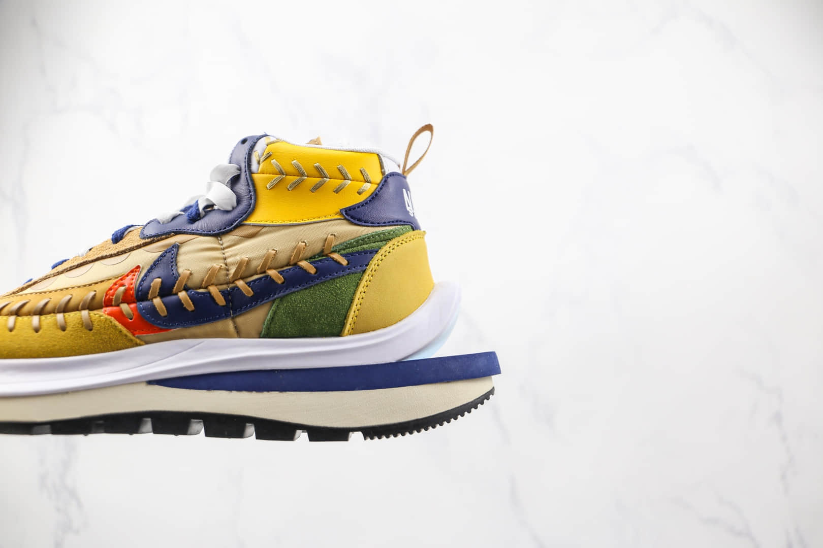 耐克Nike VaporWaffle “Black”WSD x sacai x Jean Paul Gaultier三方联名款Sacai卡其色黄蓝绿缝线老爹鞋原楦头纸板打造 货号:DH9186-200