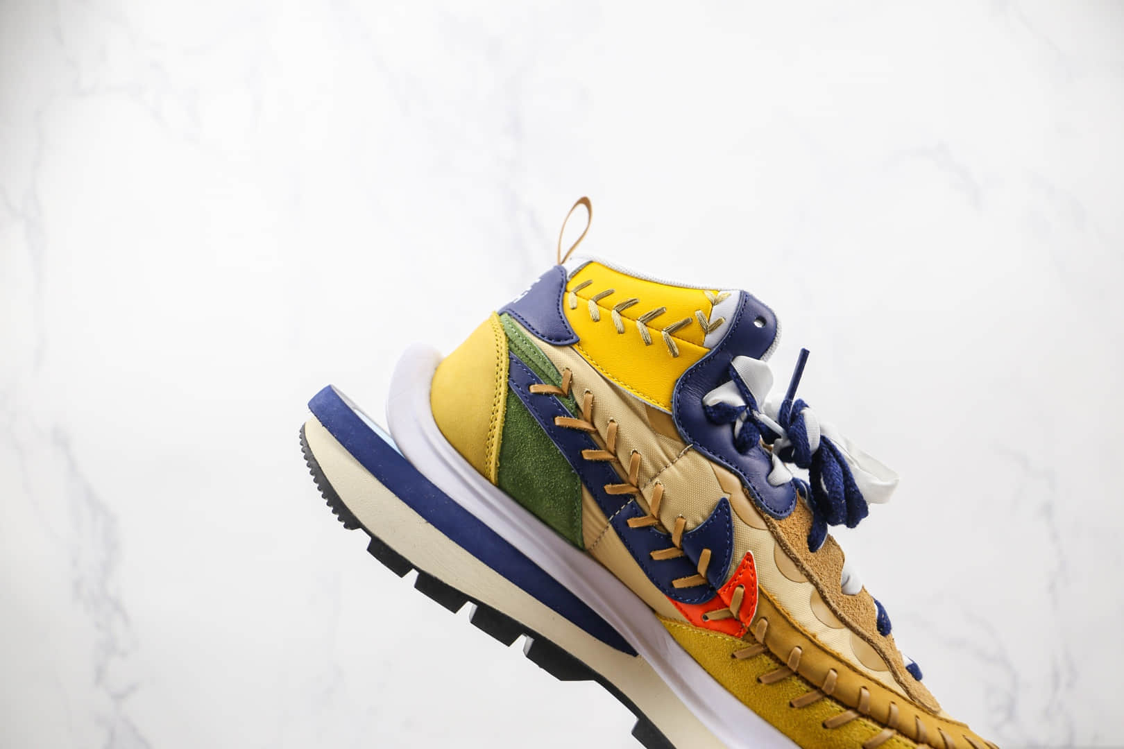 耐克Nike VaporWaffle “Black”WSD x sacai x Jean Paul Gaultier三方联名款Sacai卡其色黄蓝绿缝线老爹鞋原楦头纸板打造 货号:DH9186-200