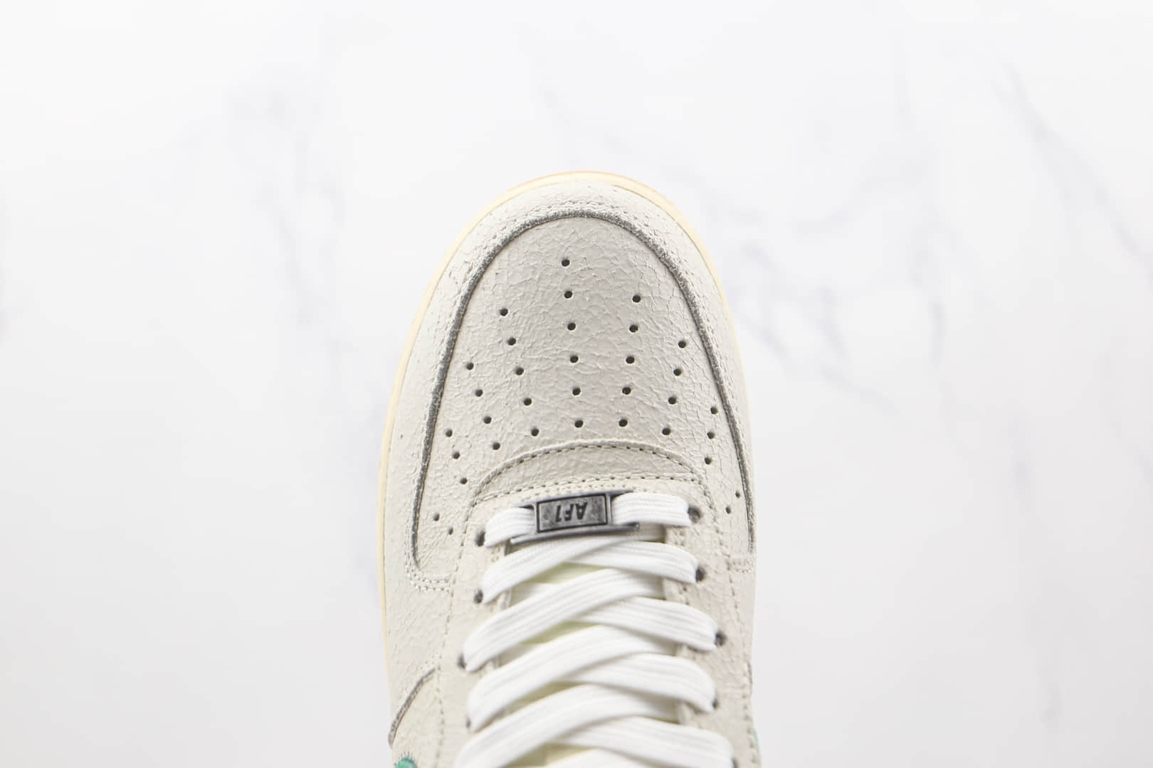 耐克Nike Air Force 1纯原版本低帮空军一号白绿色爆裂纹板鞋内置气垫 货号:DO5876-100