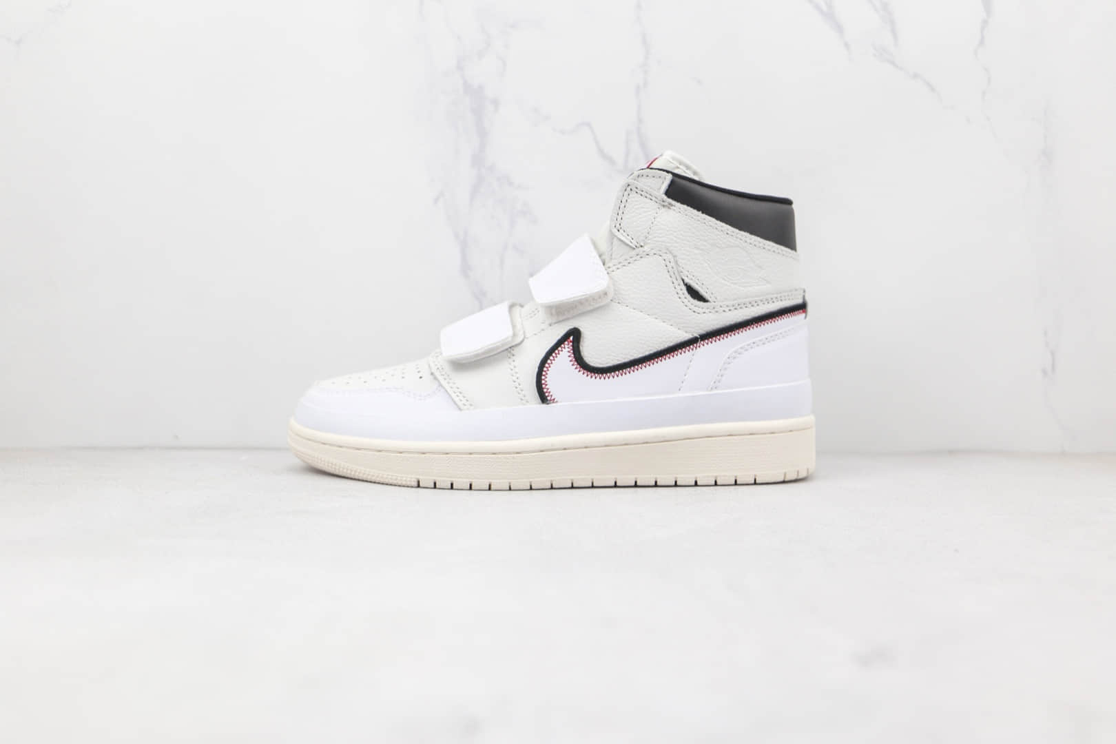 乔丹Air Jordan 1 Retro High Double Strap纯原版本高帮AJ1魔术贴白黑色板鞋原档案数据开发 货号:AQ7924-101