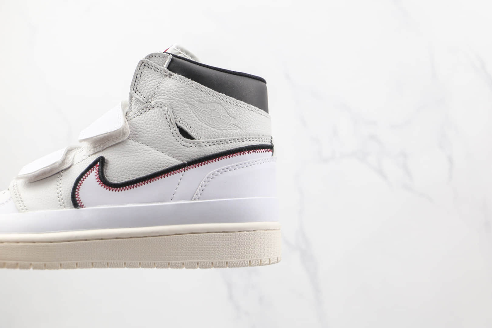 乔丹Air Jordan 1 Retro High Double Strap纯原版本高帮AJ1魔术贴白黑色板鞋原档案数据开发 货号:AQ7924-101