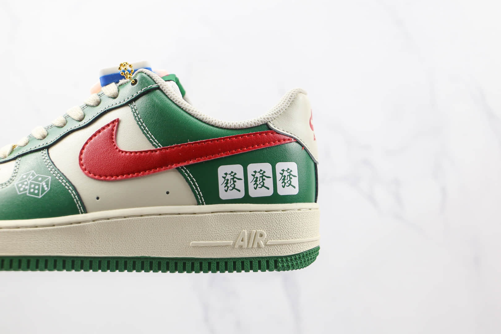耐克Nike Air Force 1纯原版本低帮空军一号白绿色麻将骰子发财板鞋内置气垫 货号:CW2288-666