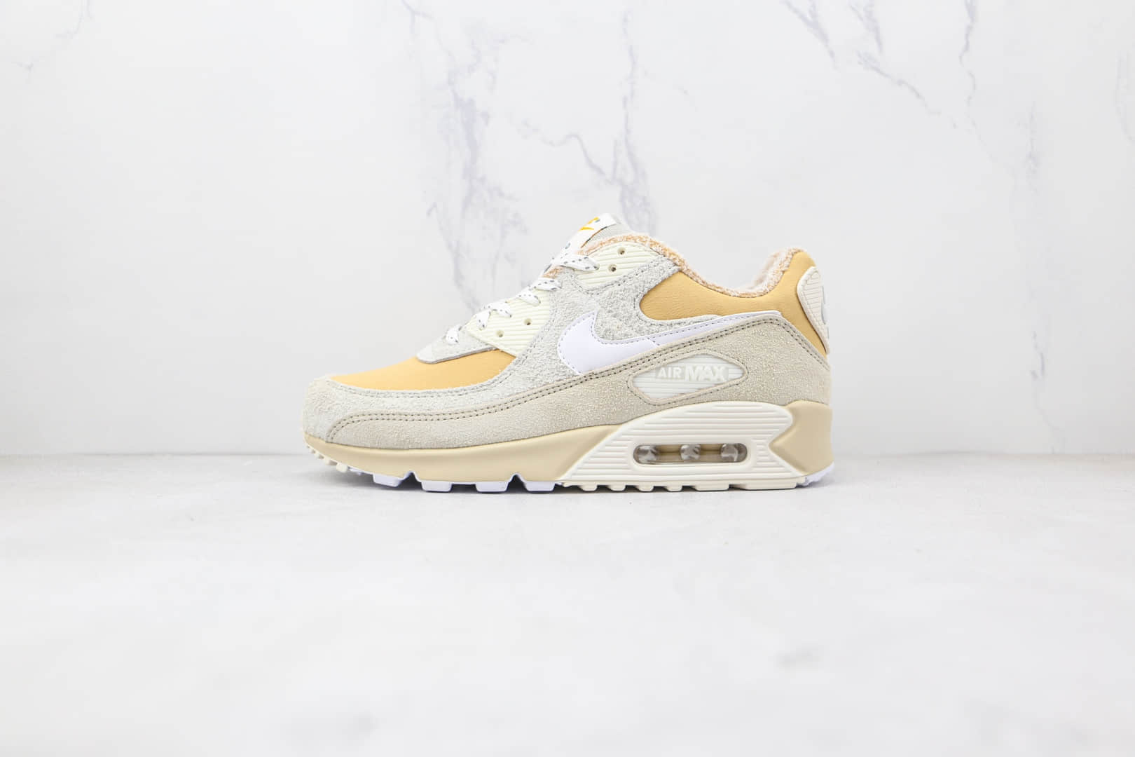 耐克Nike Air Max 90纯原版本米黄色麂皮Max90气垫鞋原盒原标 货号：DC5271-737