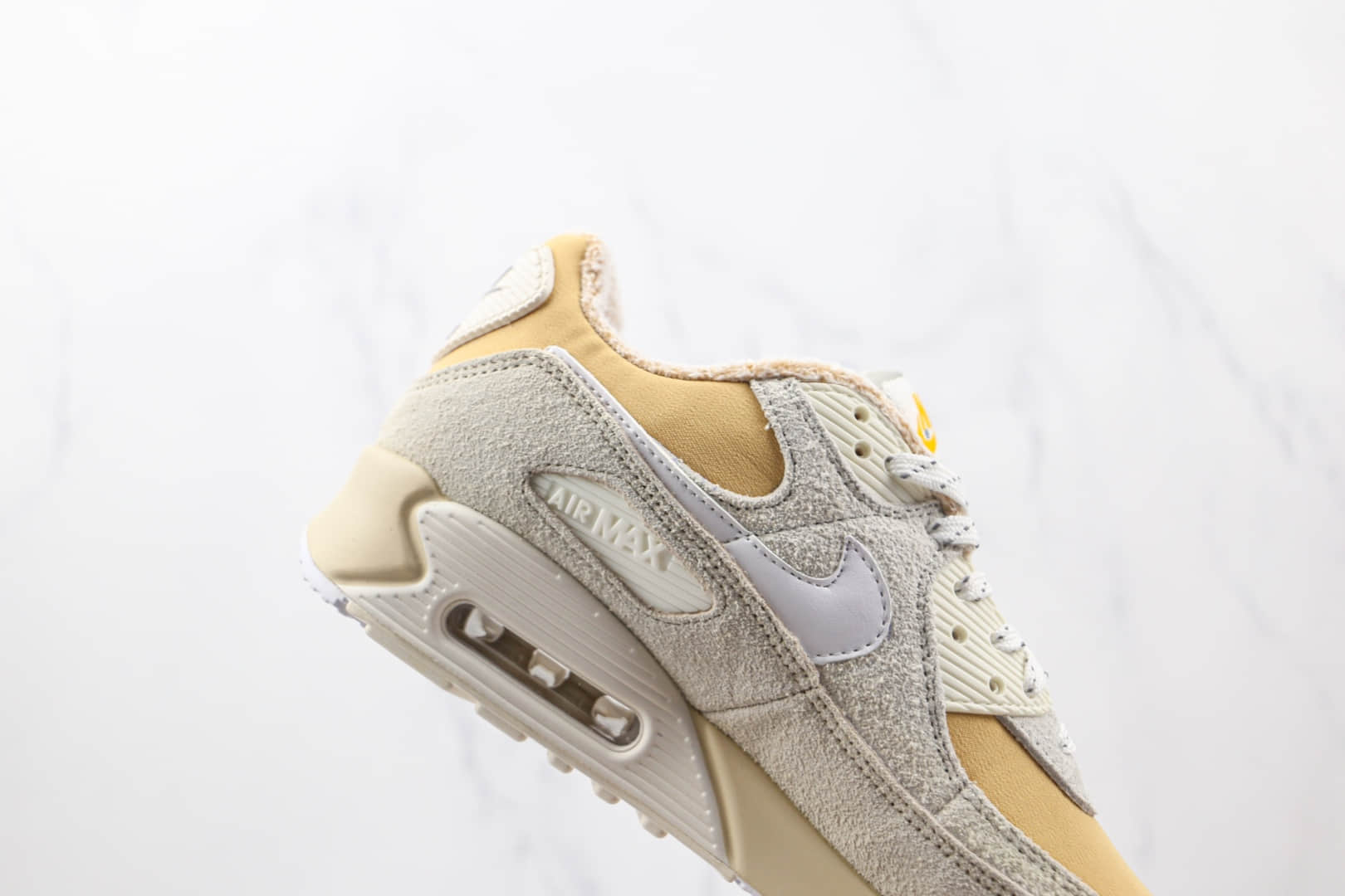 耐克Nike Air Max 90纯原版本米黄色麂皮Max90气垫鞋原盒原标 货号：DC5271-737