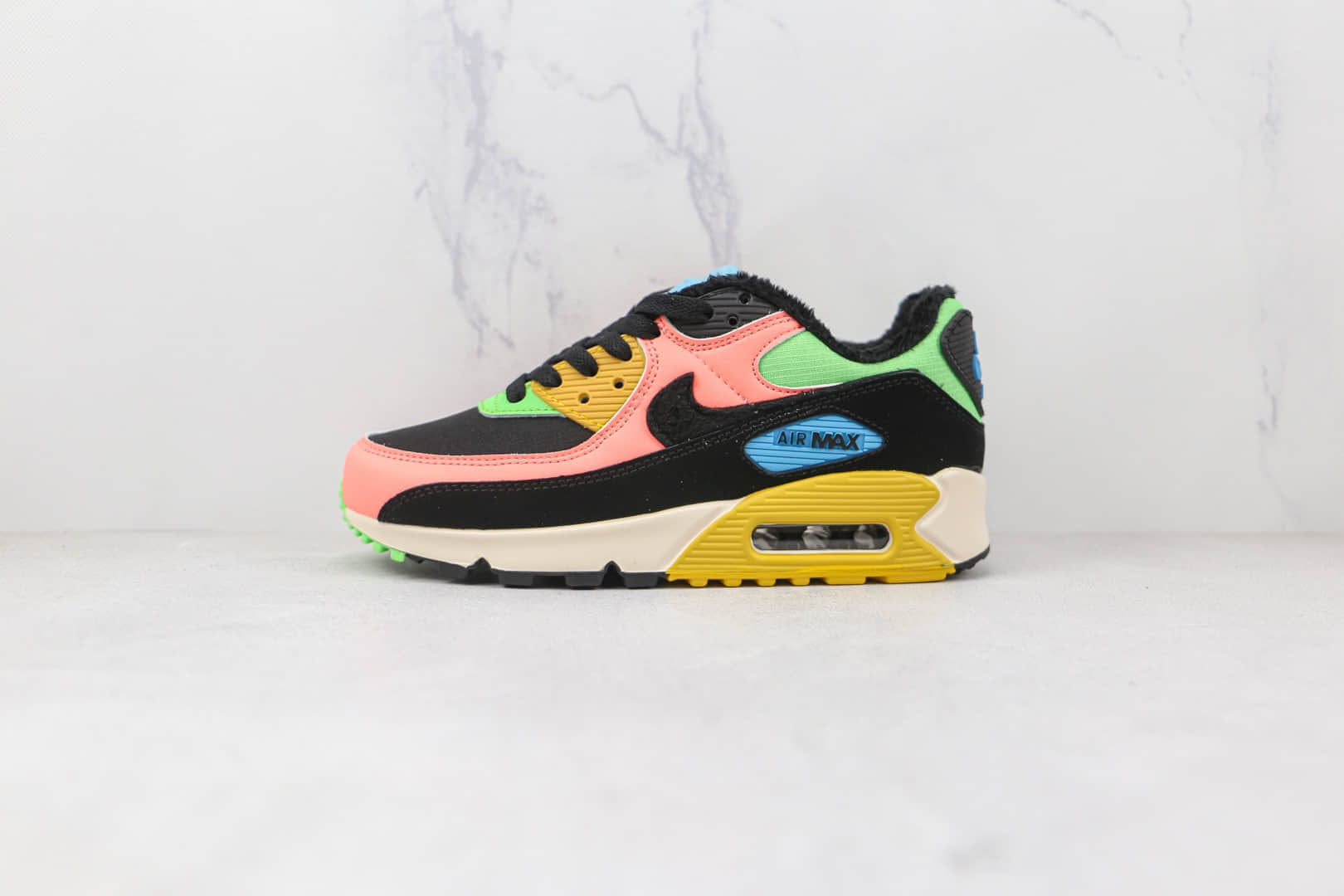 耐克Nike Air Max 90公司级版本复古气垫跑鞋黑粉绿色原盒原标 货号:CT1891-600