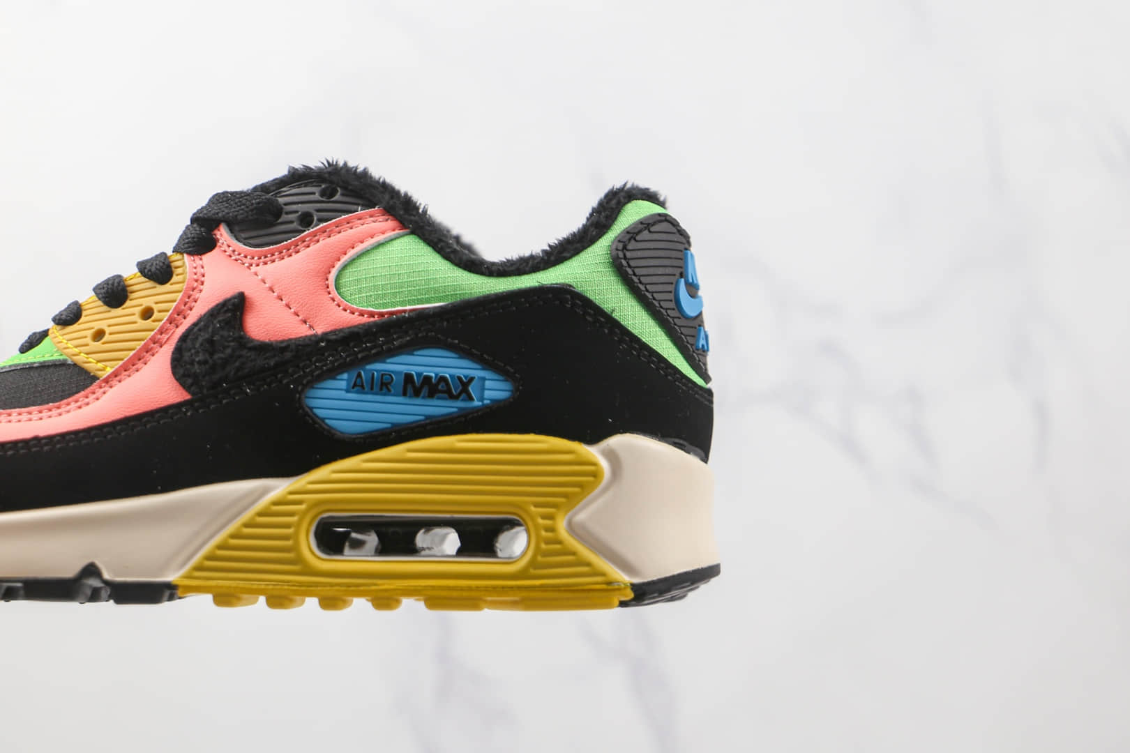 耐克Nike Air Max 90公司级版本复古气垫跑鞋黑粉绿色原盒原标 货号:CT1891-600