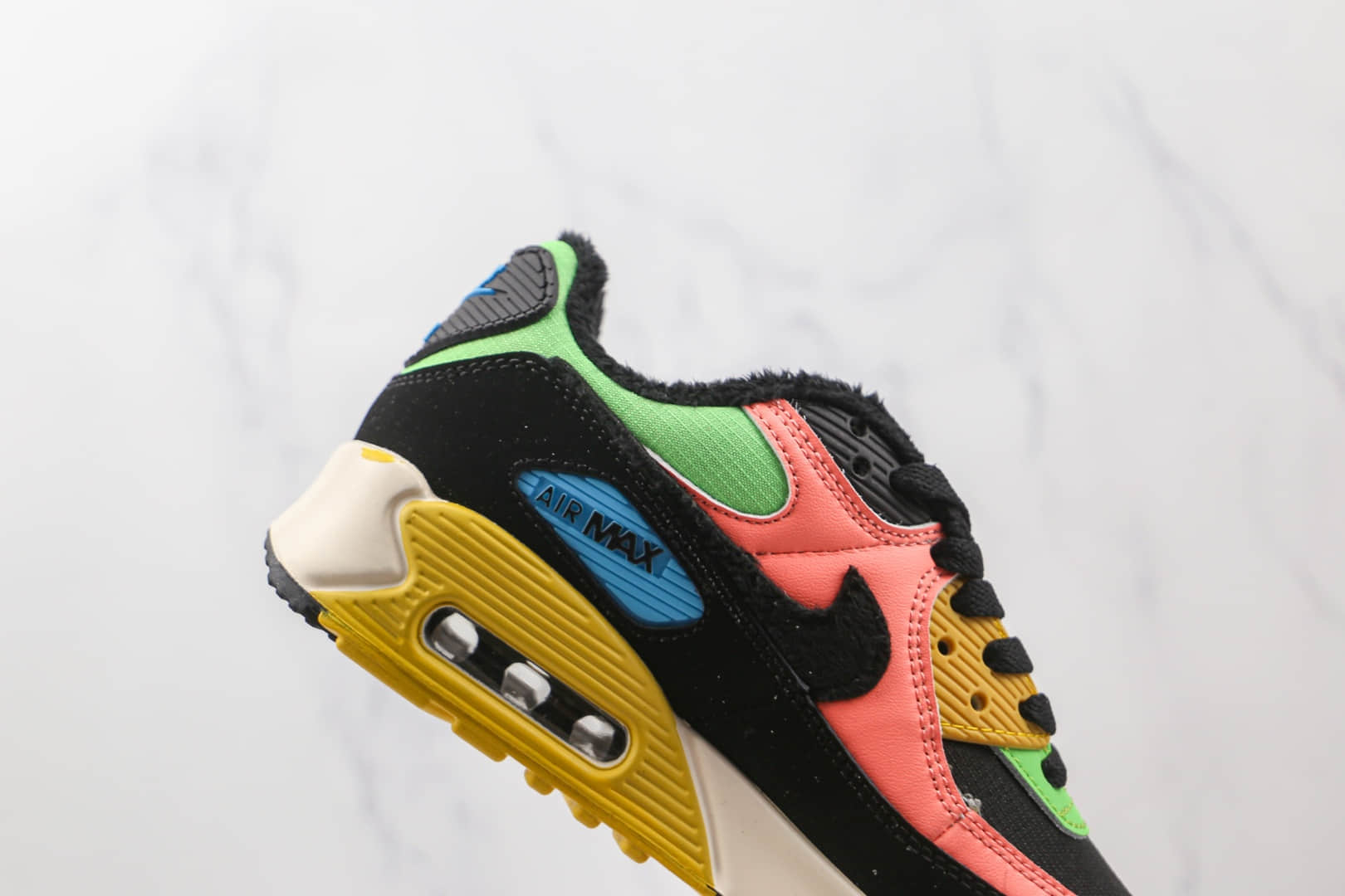 耐克Nike Air Max 90公司级版本复古气垫跑鞋黑粉绿色原盒原标 货号:CT1891-600