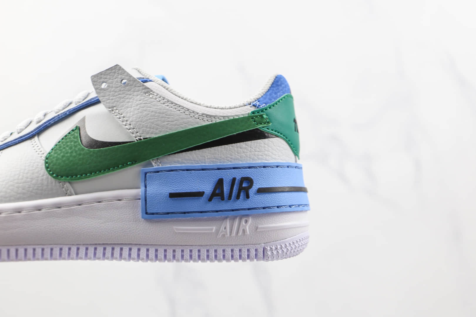 耐克Nike Air Force 1 Shadow纯原版本低帮空军一号马卡龙白绿蓝色板鞋原盒原标 货号:CI0919-004