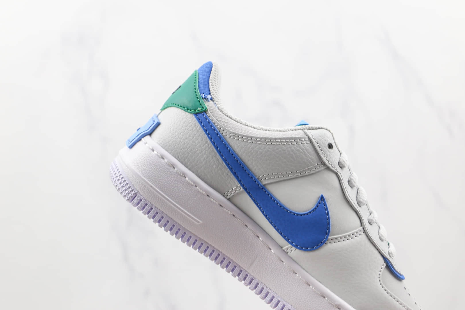 耐克Nike Air Force 1 Shadow纯原版本低帮空军一号马卡龙白绿蓝色板鞋原盒原标 货号:CI0919-004