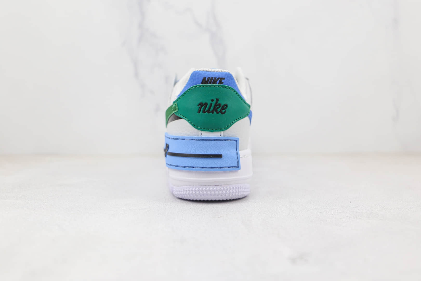 耐克Nike Air Force 1 Shadow纯原版本低帮空军一号马卡龙白绿蓝色板鞋原盒原标 货号:CI0919-004