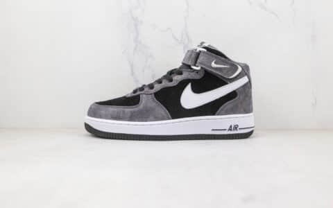 耐克Nike Air Force 1 07 Mid纯原版本中帮空军一号麂皮黑白灰板鞋原楦头纸板打造 货号:QT3369-996