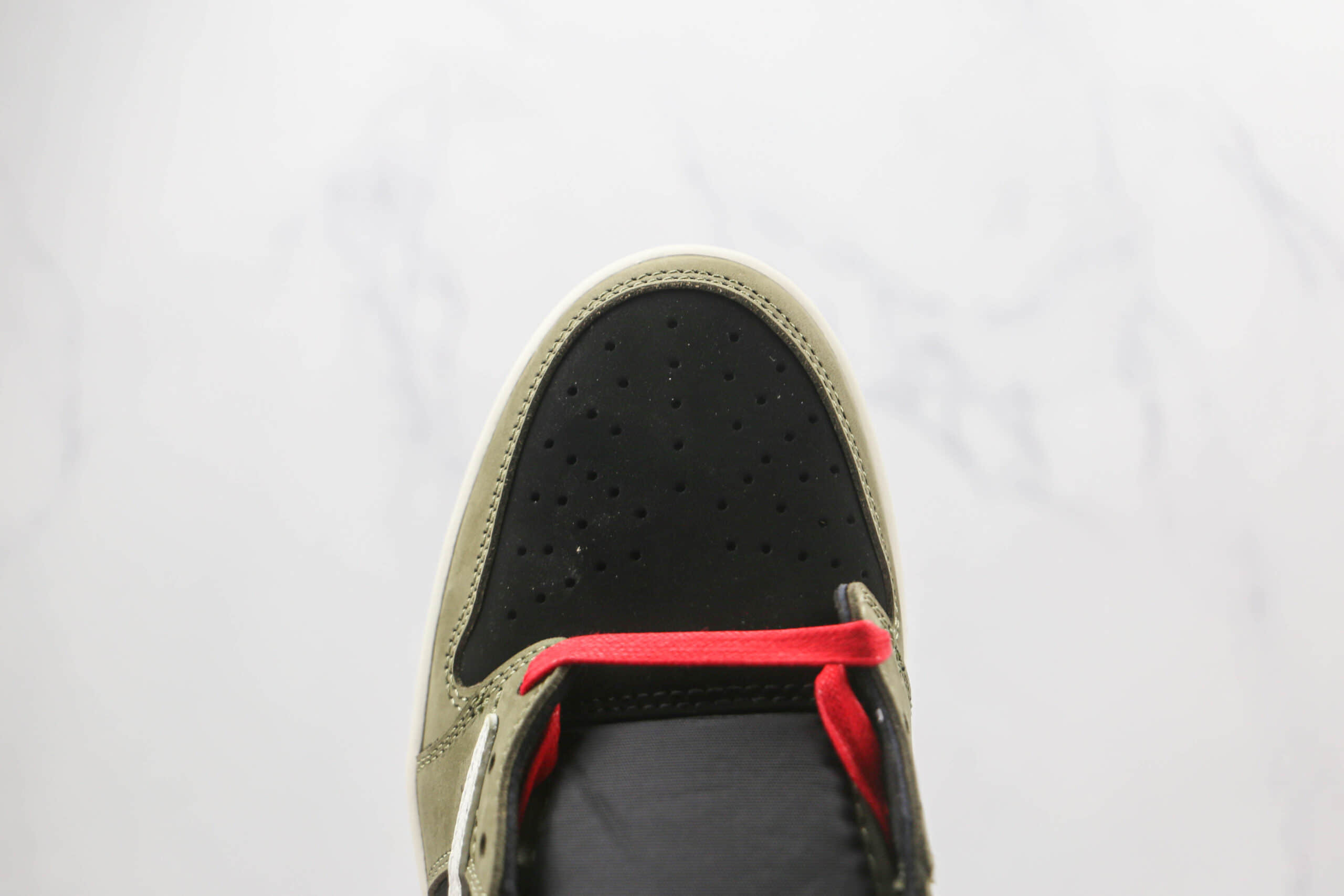 CQ4277-008 乔丹Air Jordan 1 low x Travis Scott联名款纯原版本低帮AJ1三方联名款军绿色板鞋原楦头纸板打造 货号:CQ4277-008