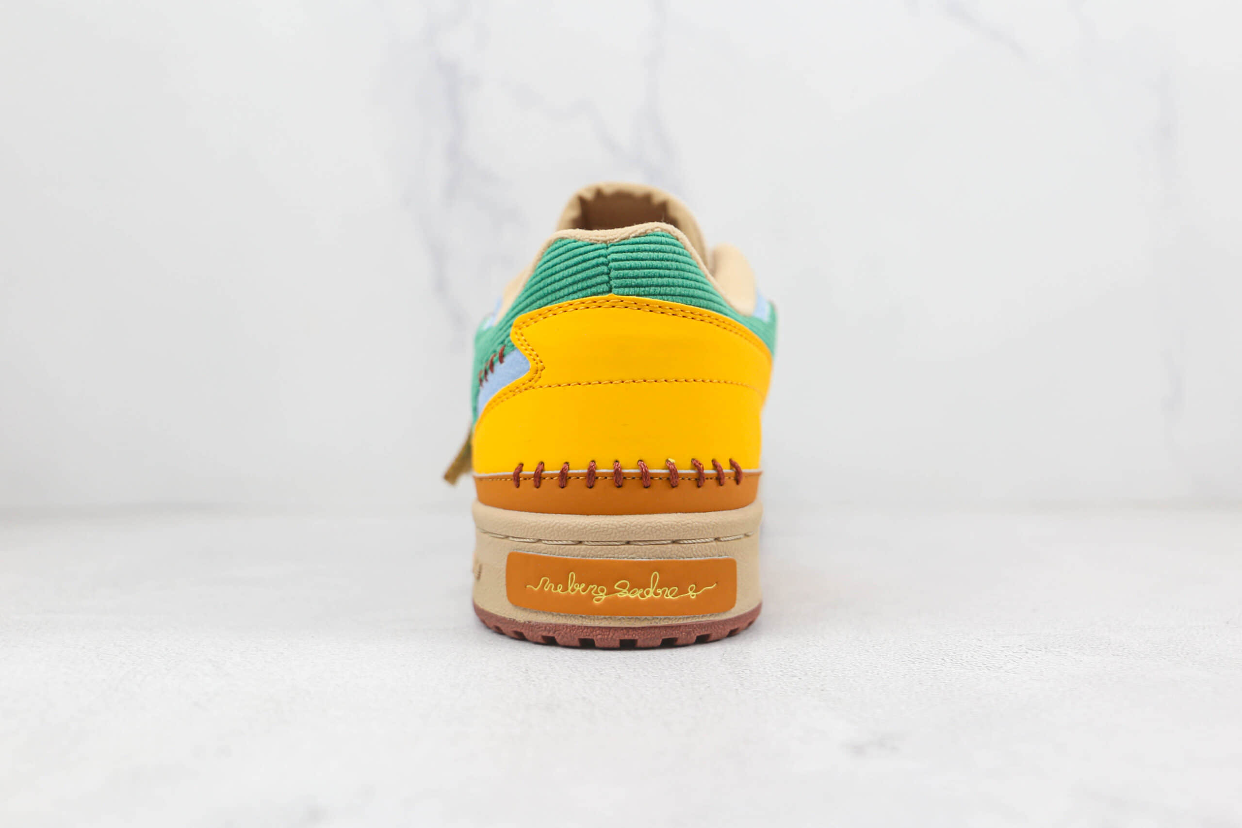 GW8725 阿迪达斯Adidas Originals Forum 84 Low Karoro x Melting Sadness联名款纯原版本低帮Forum84木偶棕绿灯芯绒蓝拼接板鞋原盒原标 货号:GW8725