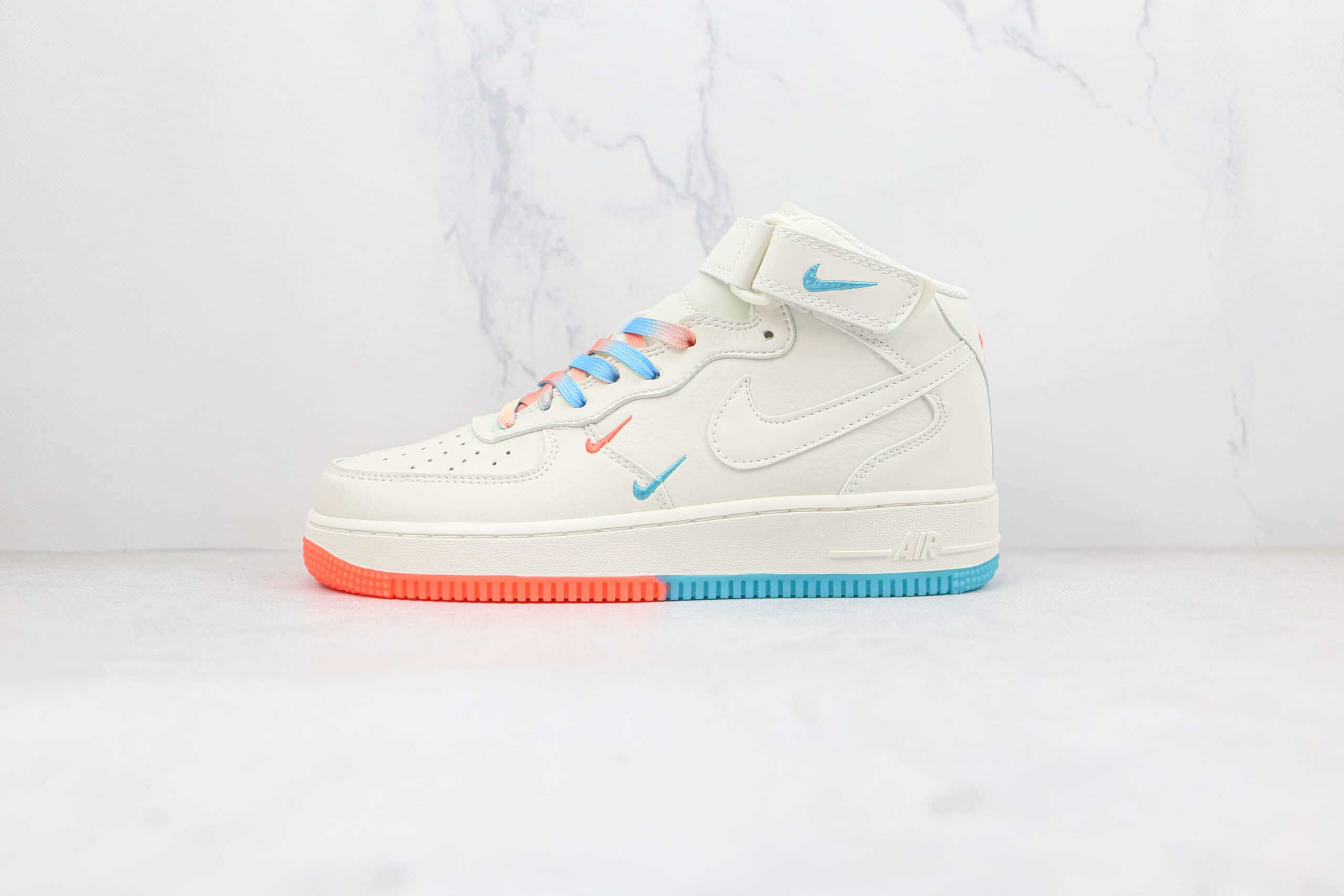 耐克Nike Air Force 1’07 Low纯原版本中帮空军一号白橙双钩板鞋内置气垫 货号:MI9663-536