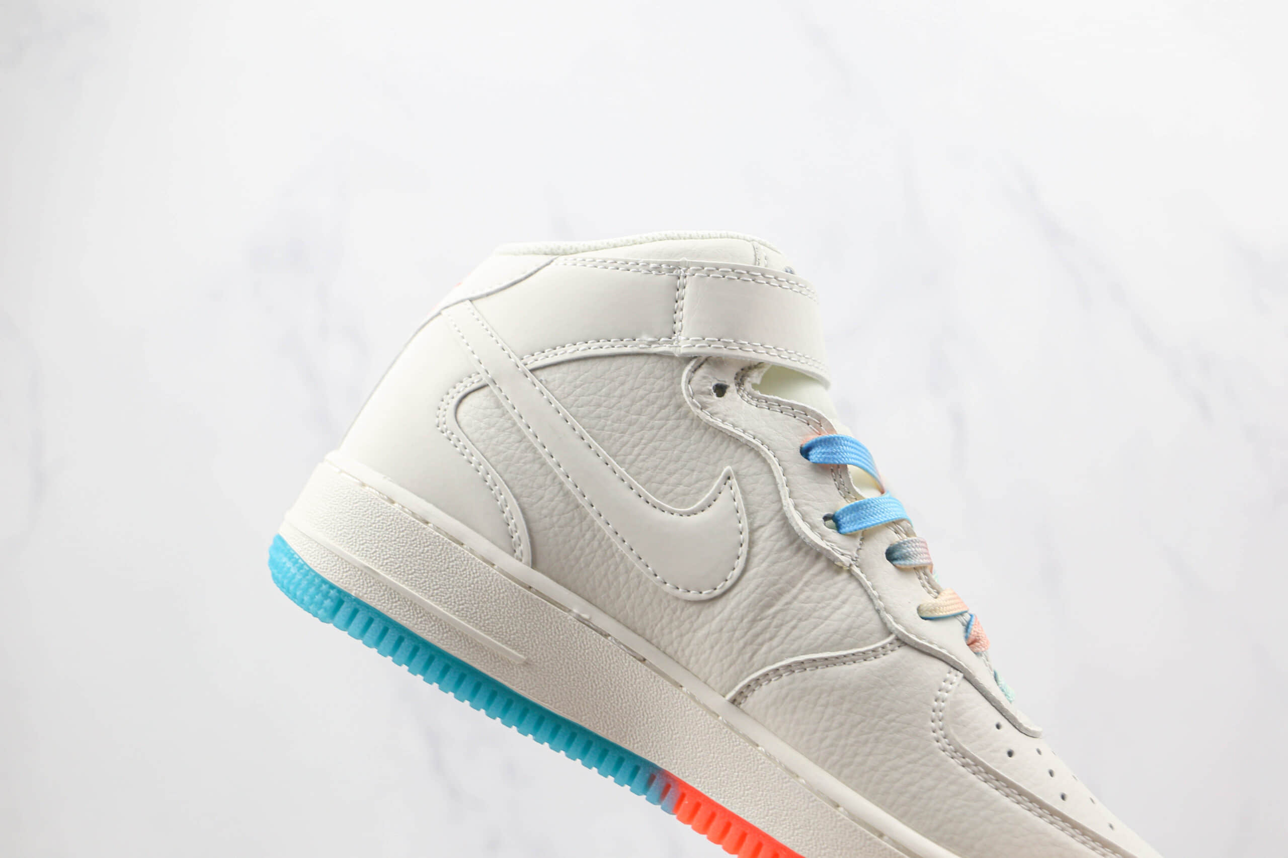 耐克Nike Air Force 1’07 Low纯原版本中帮空军一号白橙双钩板鞋内置气垫 货号:MI9663-536