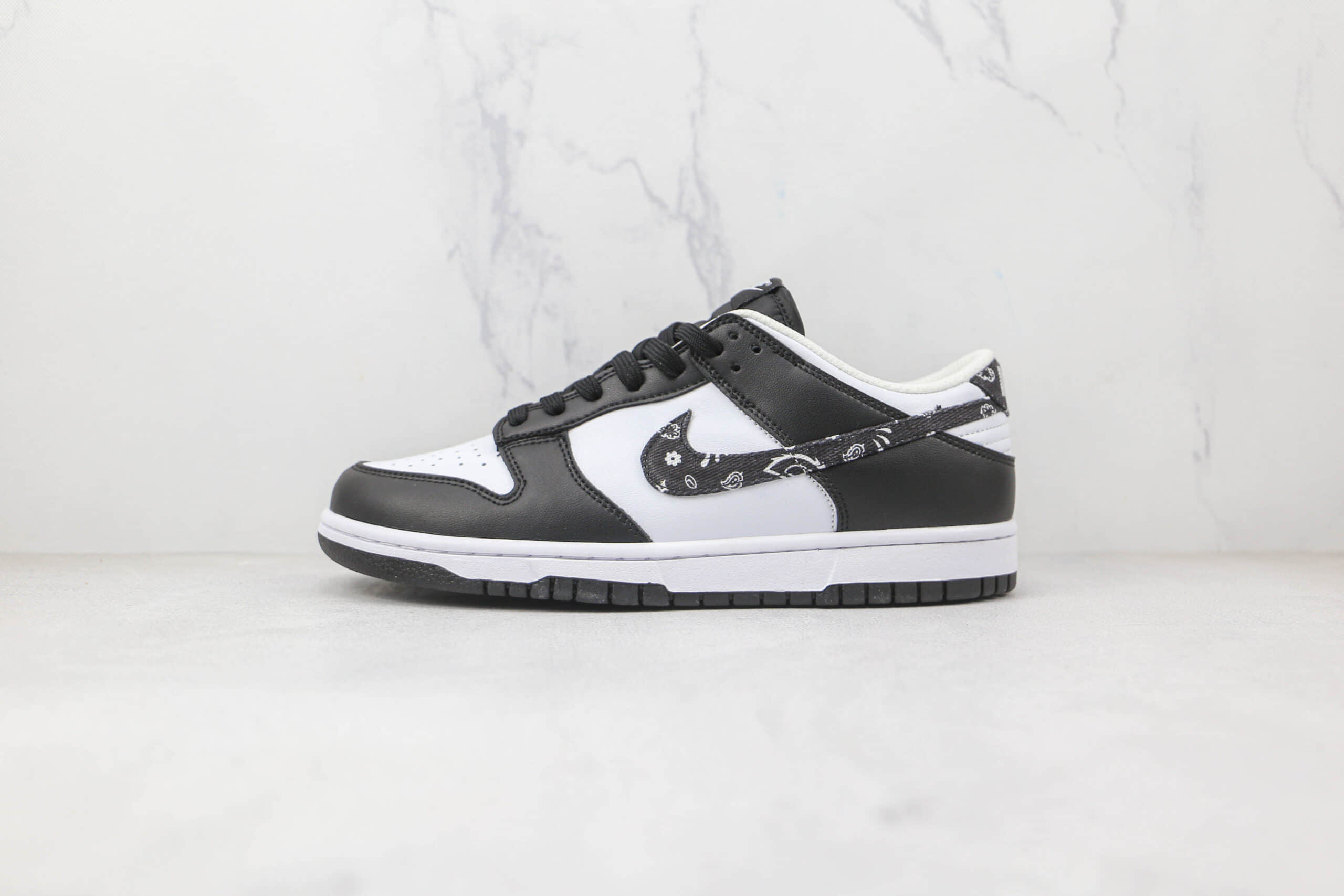 耐克Nike Dunk Low Black Paisley纯原版本低帮SB DUNK佩斯利黑白色腰果花印花钩板鞋原楦头纸板打造 货号：DH4401-100