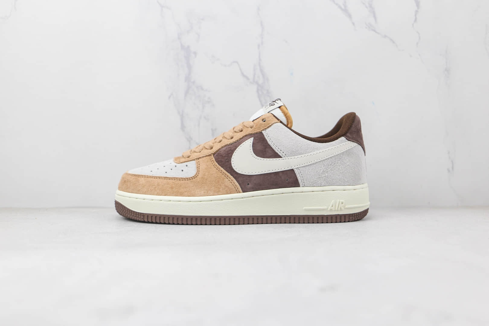 耐克Nike Air Force 1 07 Low纯原版本低帮空军一号麂皮咖啡色拼接板鞋内置气垫 货号:BL3099-233