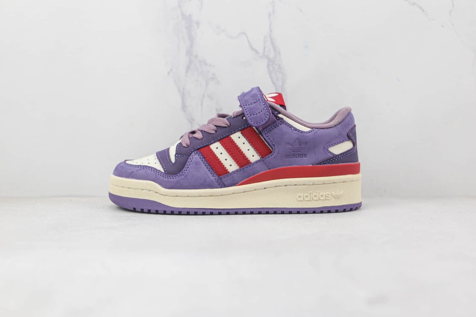 阿迪达斯Adidas originals Forum 84 low纯原版本三叶草Forum84树莓紫魔术贴板鞋原档案数据开发 货号:GX4540