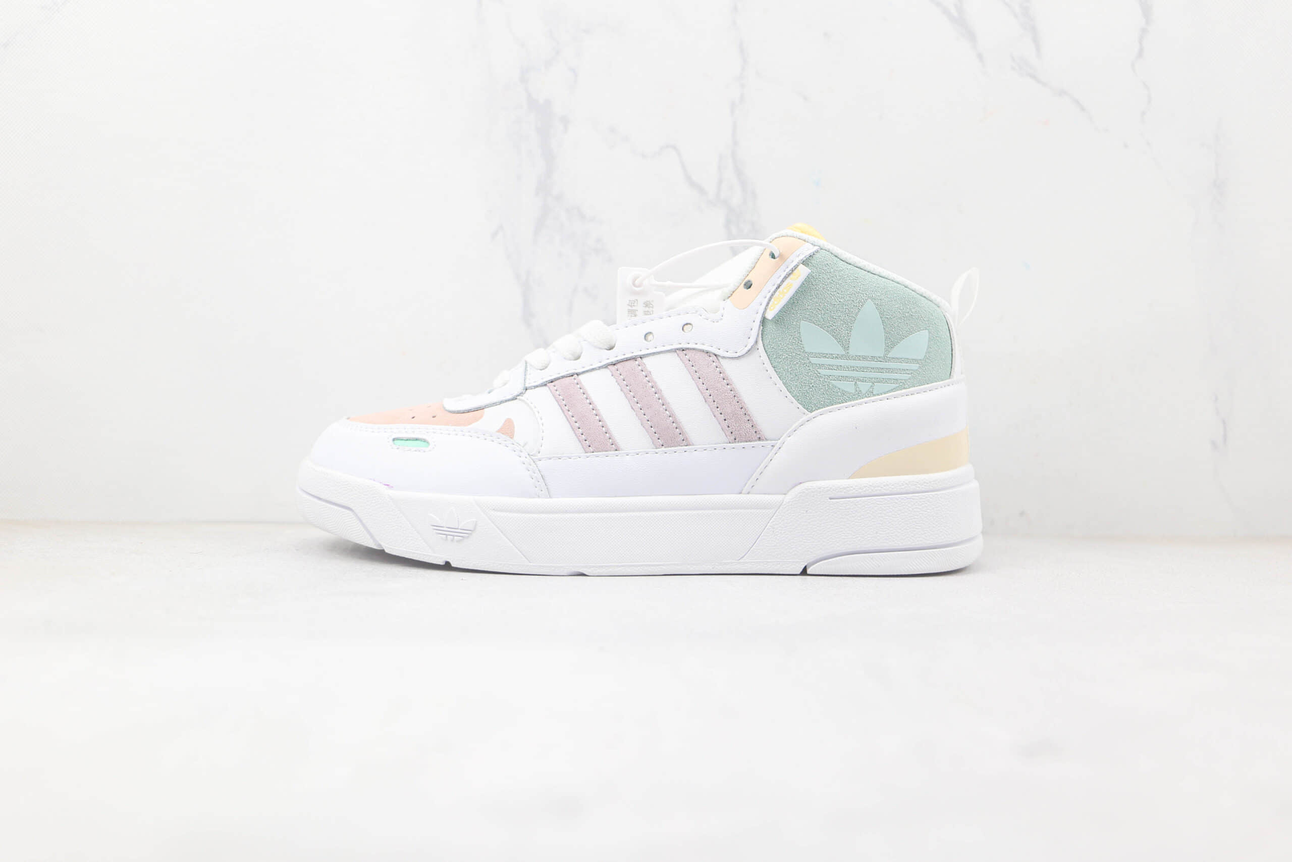 阿迪达斯adidas Originals Post UP纯原版本三叶草高帮白绿紫POST板鞋原楦头纸板打造 货号:H00223