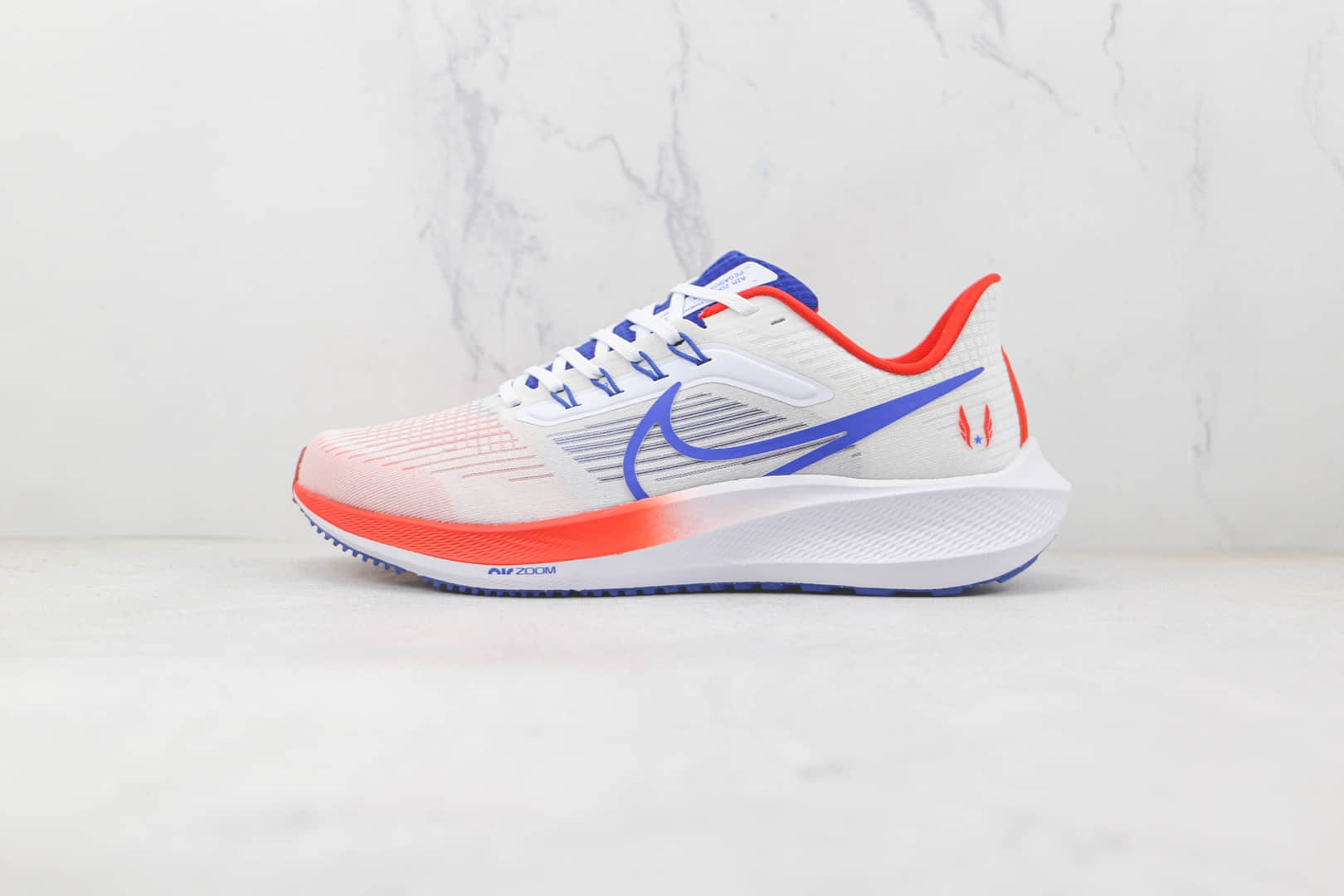 耐克Nike Air Zoom Pegasus纯原版本登月39代白蓝红色针织慢跑鞋原楦头纸板打造 货号:DQ7885-100